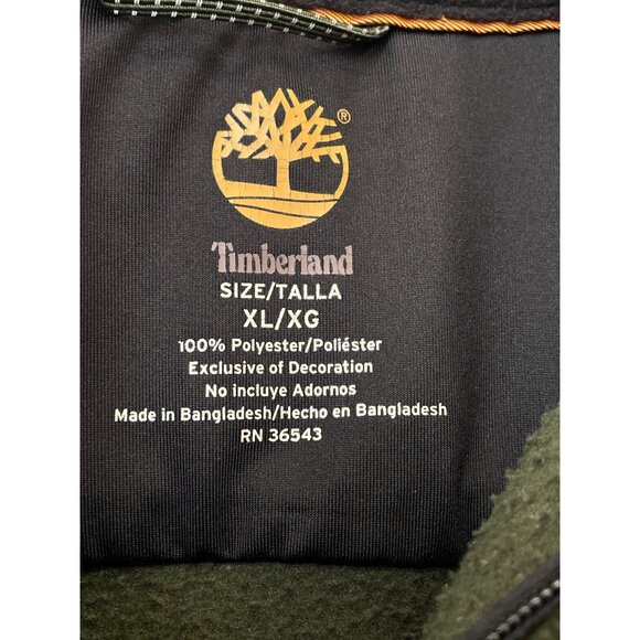 Timberland Pullover Size XL Quarter Zip Fleece Jacket Green Outerwear Gorpcore - Picture 3 of 6